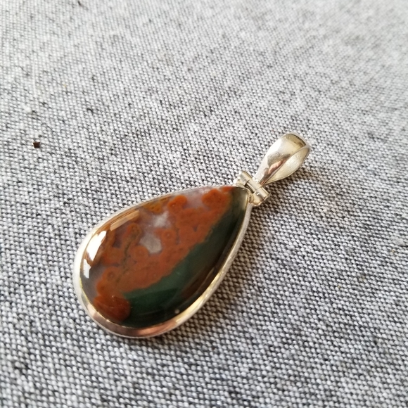 Plume Agate New Handcrafted Sterling silver 925 gemstone pendant - Picture 3 of 5